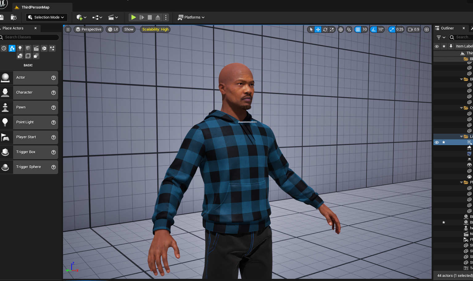 PixelHair ready-made 3D goatee on a metahuman in Unreal Engine 5 using Blender hair particle system