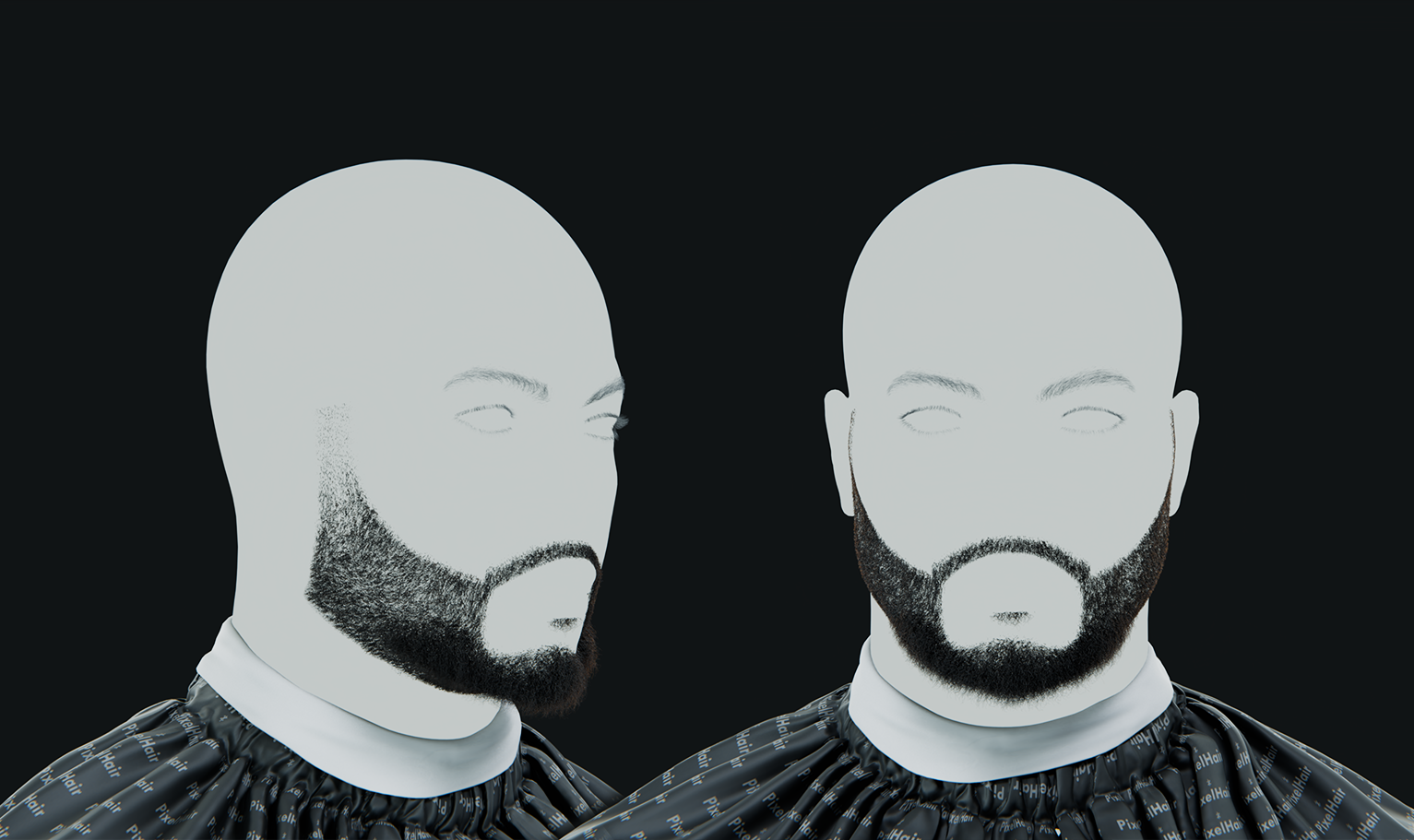 PixelHair ready-made full 3D beard in Blender using Blender hair particle system