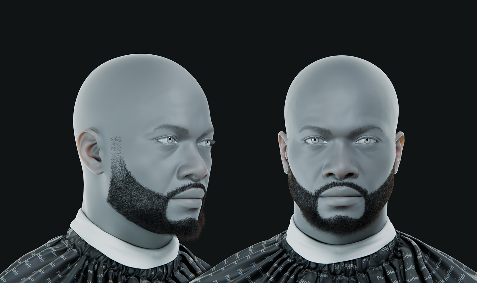 PixelHair ready-made full 3D beard in Blender using Blender hair particle system