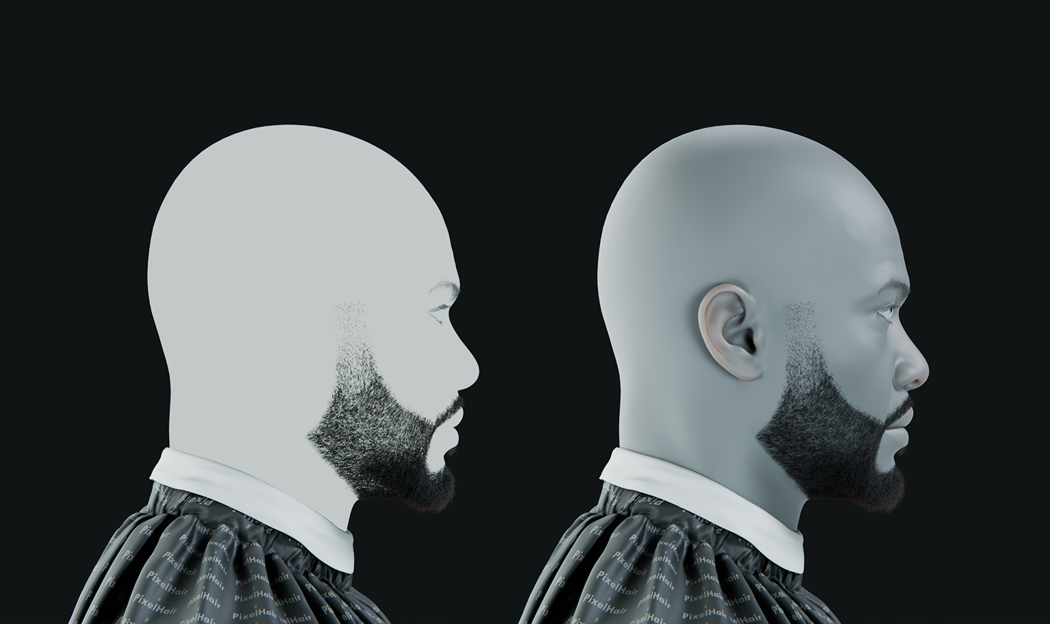 PixelHair ready-made full 3D beard in Blender using Blender hair particle system