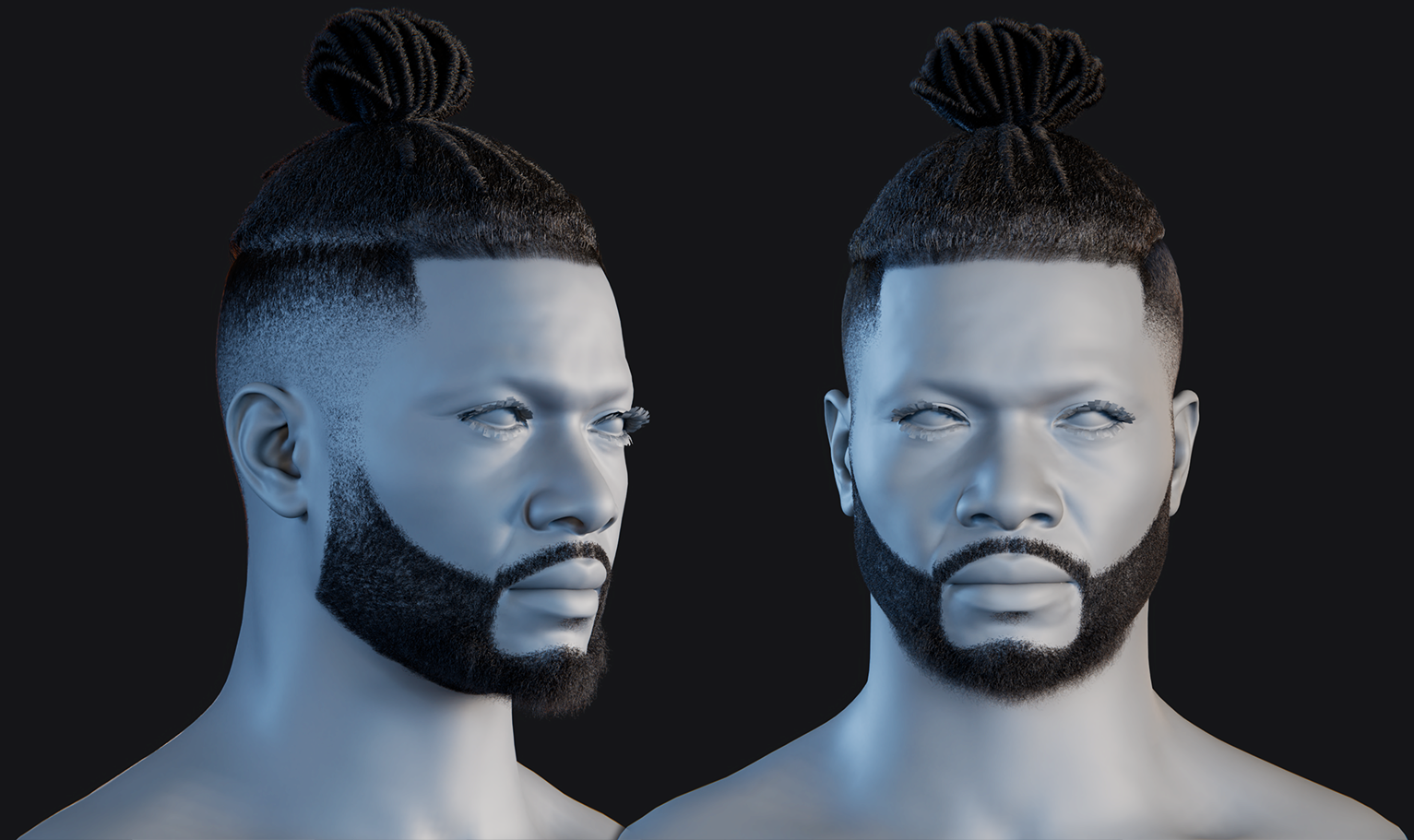 PixelHair ready-made full 3D beard in Blender using Blender hair particle system