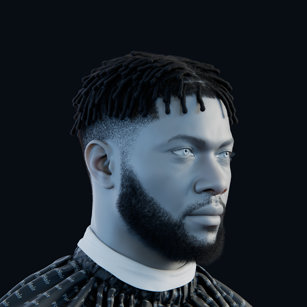 PixelHair pre-made dreads / finger curls hairsty;e in Blender using Blender hair particle system