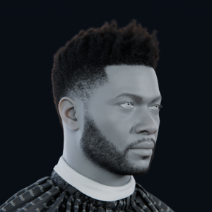 PixelHair pre-made weeknd afro hairsty;e in Blender using Blender hair particle system