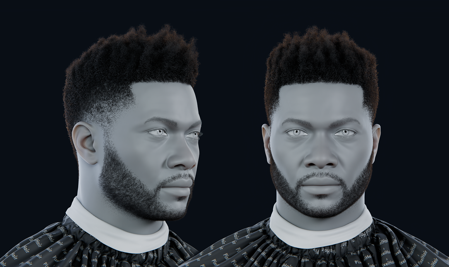 PixelHair pre-made weeknd afro hairsty;e in Blender using Blender hair particle system