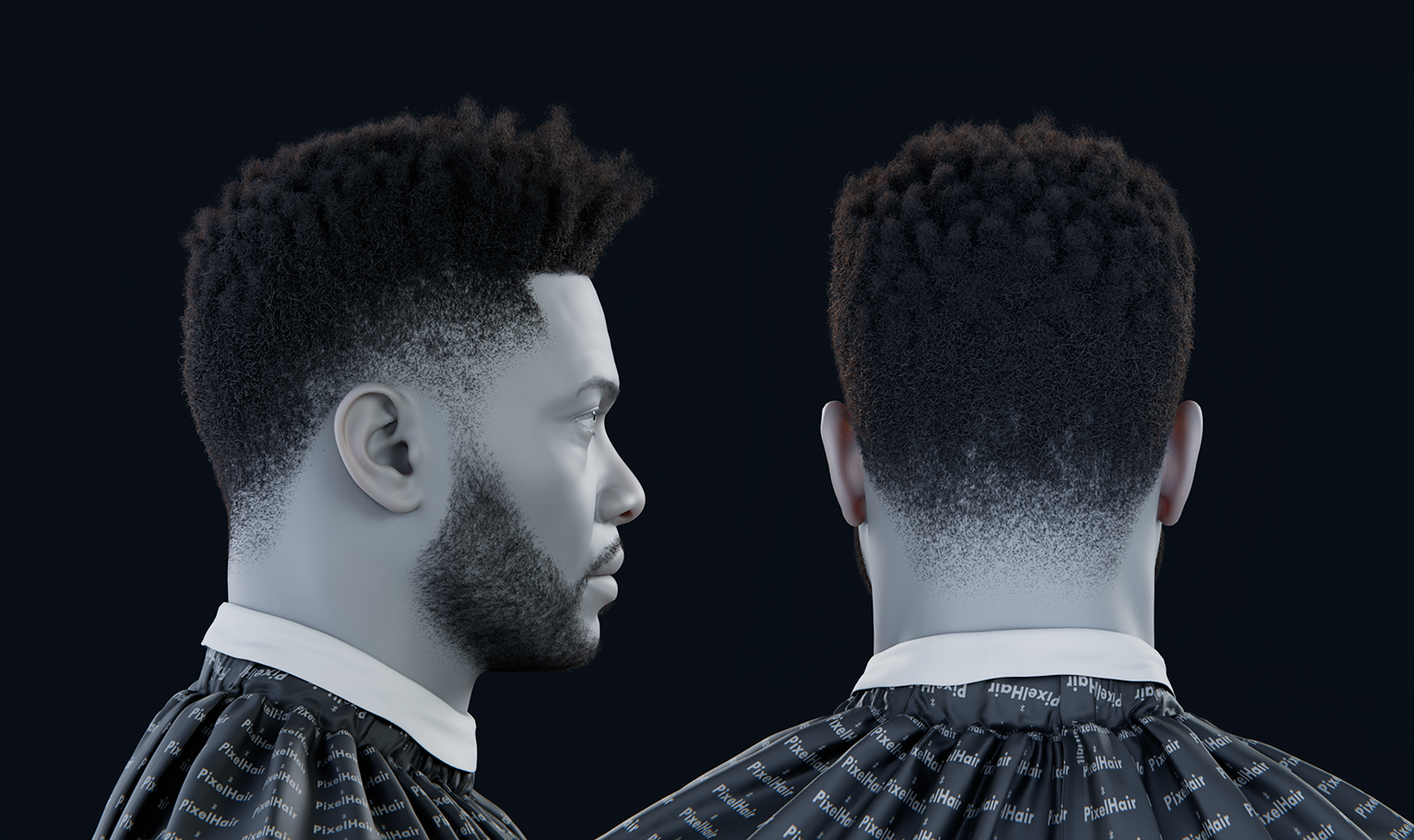 PixelHair pre-made weeknd afro hairsty;e in Blender using Blender hair particle system