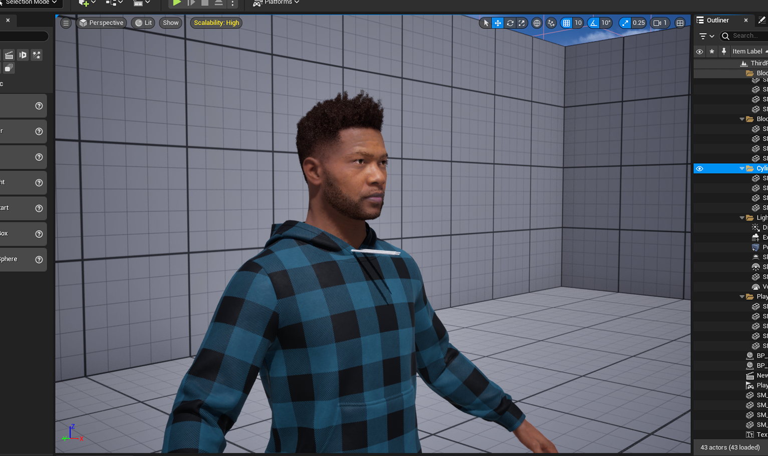 PixelHair pre-made weeknd afro hairstyle on a metahuman in Unreal Engine 5 using Blender hair particle system