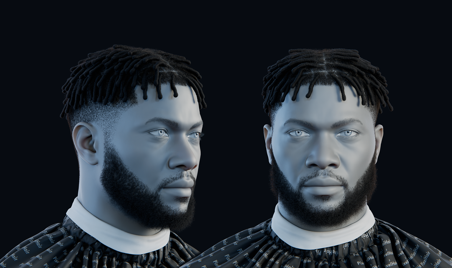 PixelHair pre-made dreads / finger curls hairsty;e in Blender using Blender hair particle system