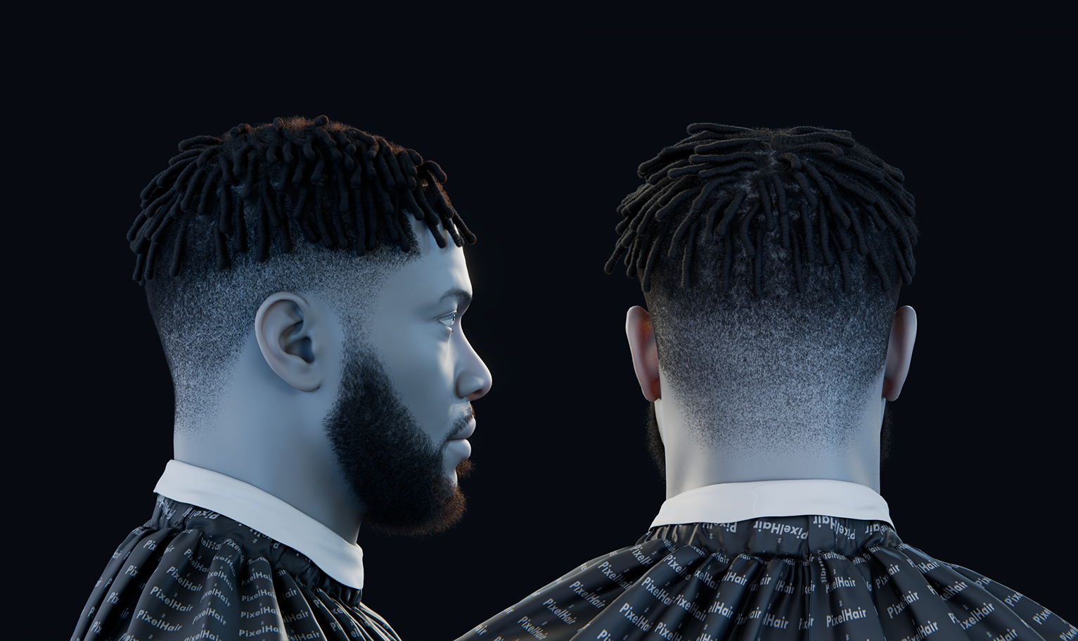 PixelHair pre-made dreads / finger curls hairsty;e in Blender using Blender hair particle system