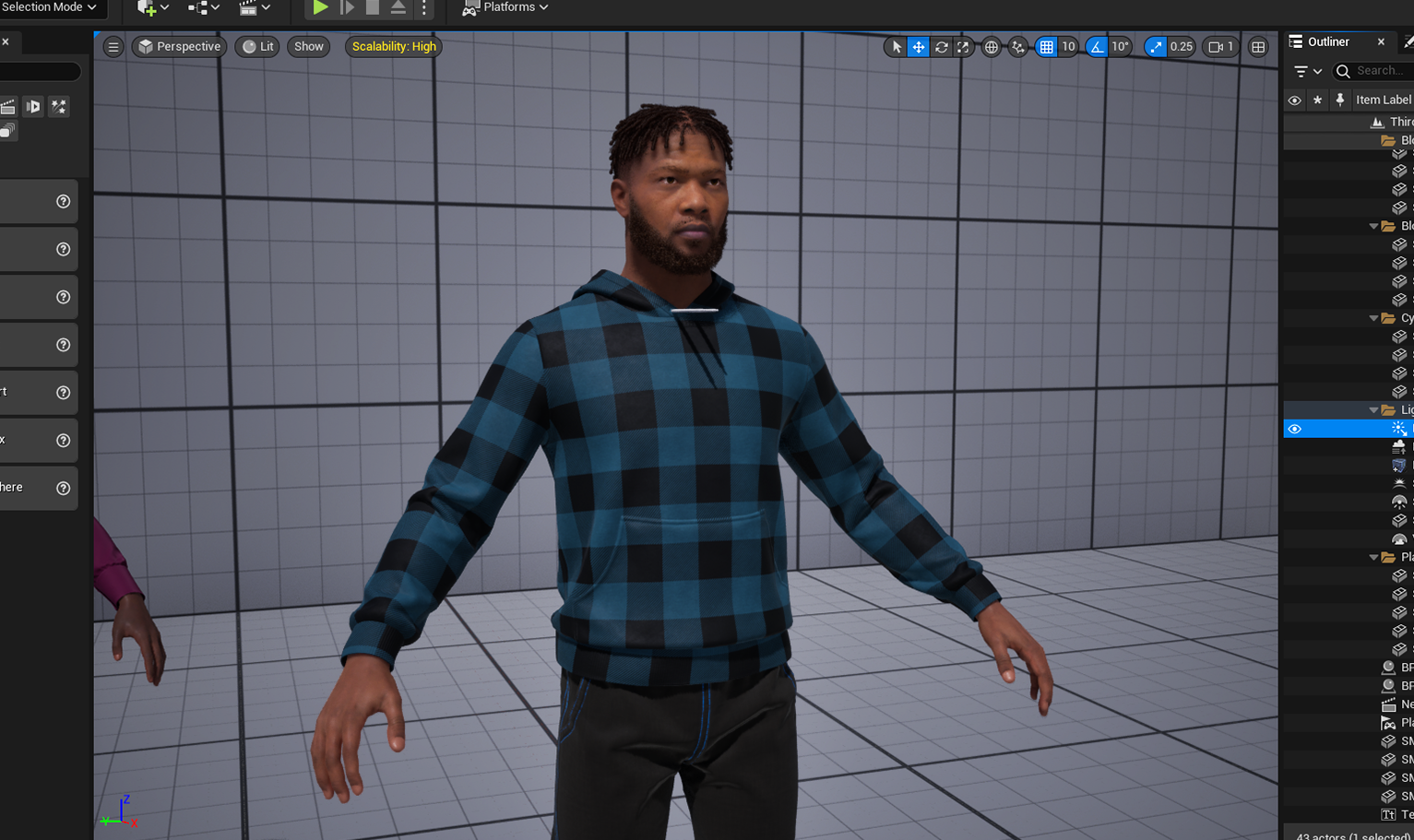 PixelHair pre-made dreads / finger curls fade hairstyle on a metahuman in Unreal Engine 5 using Blender hair particle system