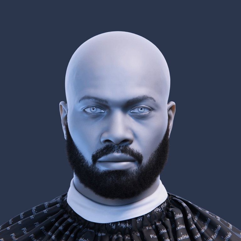 PixelHair ready-made Drake full 3D beard in Blender using Blender hair particle system