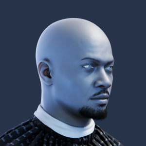 PixelHair ready-made full Chris Brown 3D goatee in Blender using Blender hair particle system