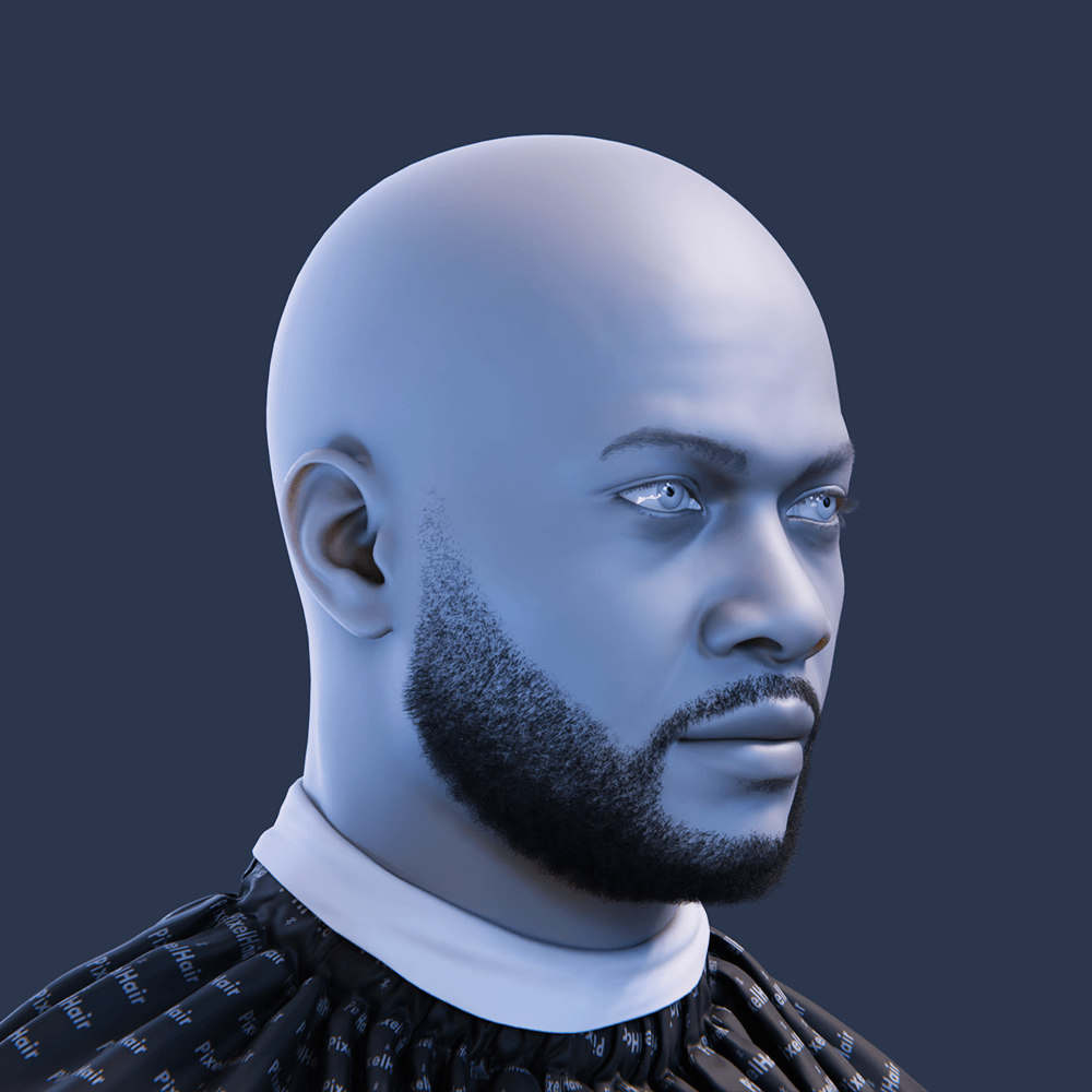 Pixelhair ready-made omarion full 3d beard in blender using blender hair particle system