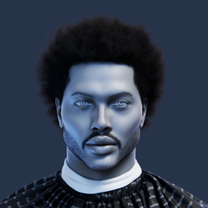 PixelHair pre-made The weeknd Afro 3D hairstyle in Blender using Blender hair particle system