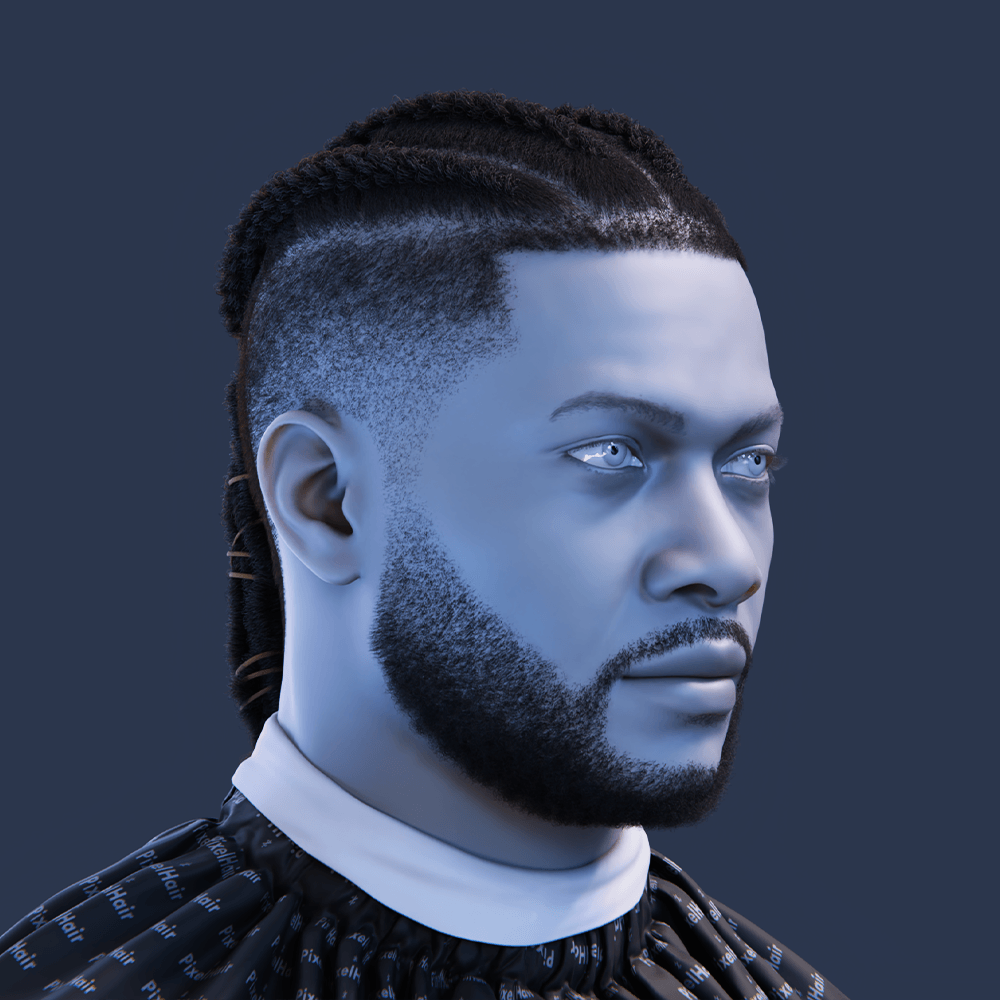 Pixelhair pre-made omarion braided dreads fade taper in blender using blender hair particle system