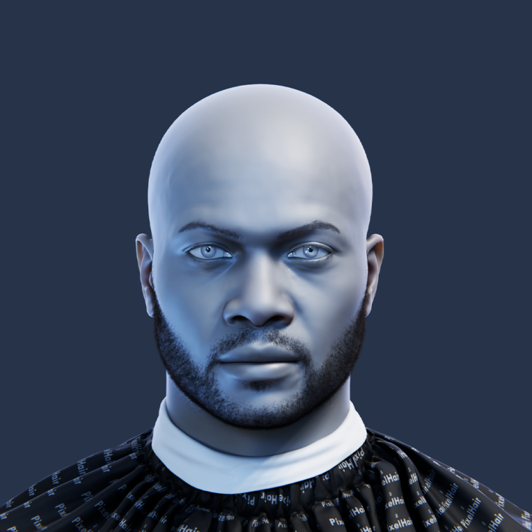 PixelHair ready-made full weeknd 3D moustache stubble beard in Blender using Blender hair particle system