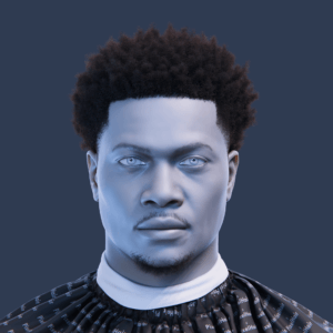 PixelHair pre-made Nardo Wick Afro Fade Taper in Blender using Blender hair particle system