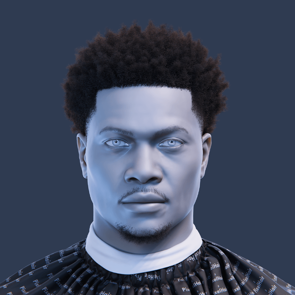 Pixelhair pre-made nardo wick afro fade taper in blender using blender hair particle system