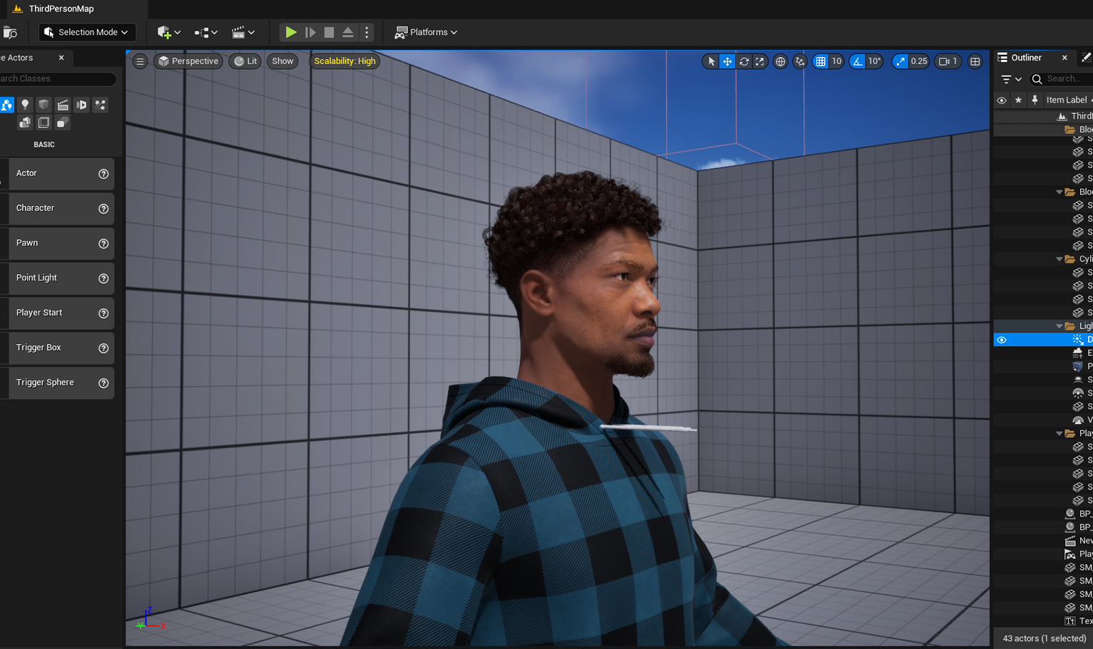 PixelHair pre-made Chris Brown inspired curly afro 3D hairstyle on a metahuman in Unreal Engine 5 using Blender hair particle system