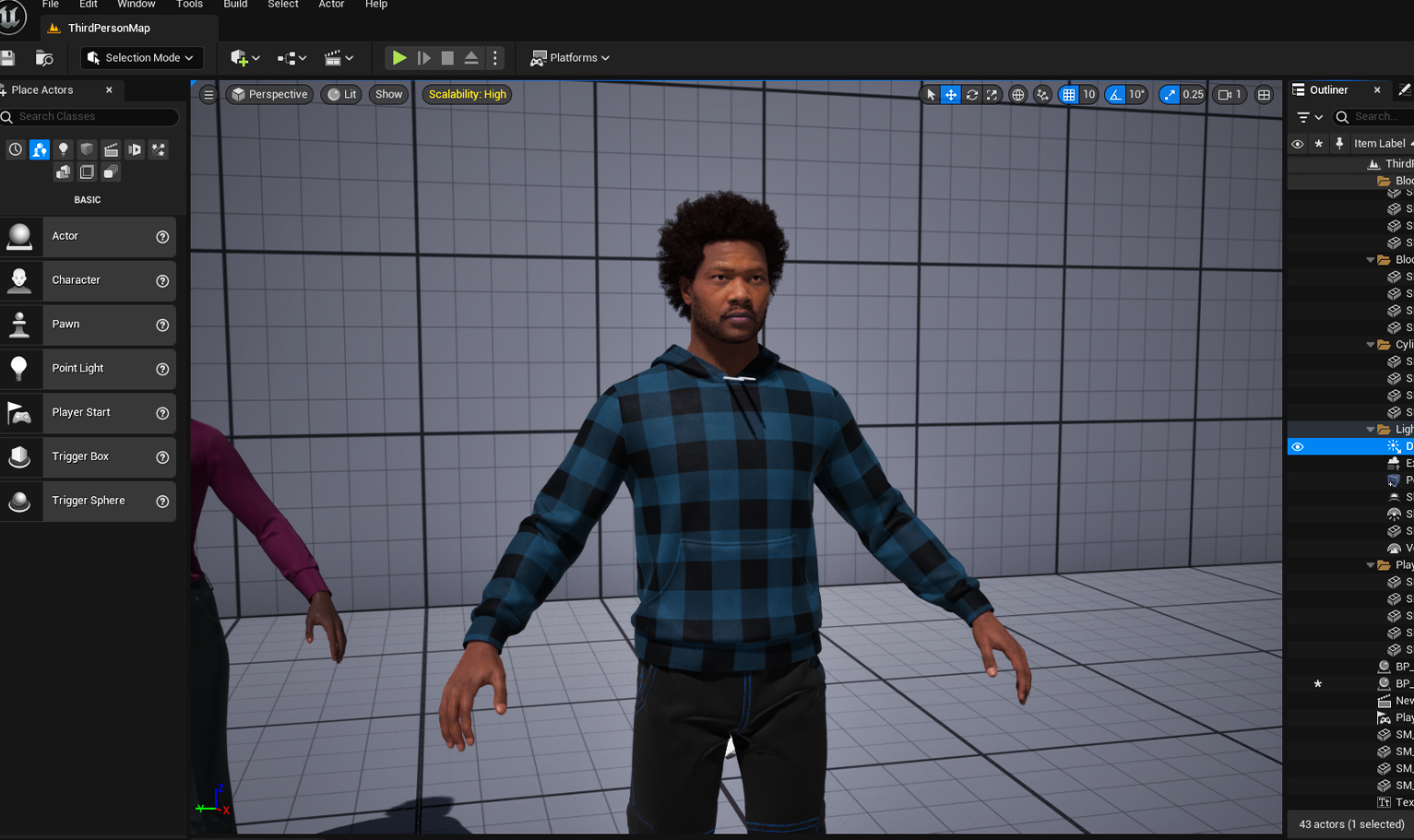 PixelHair pre-made The Weeknd Afro 3D hairstyle on a metahuman in Unreal Engine 5 using Blender hair particle system