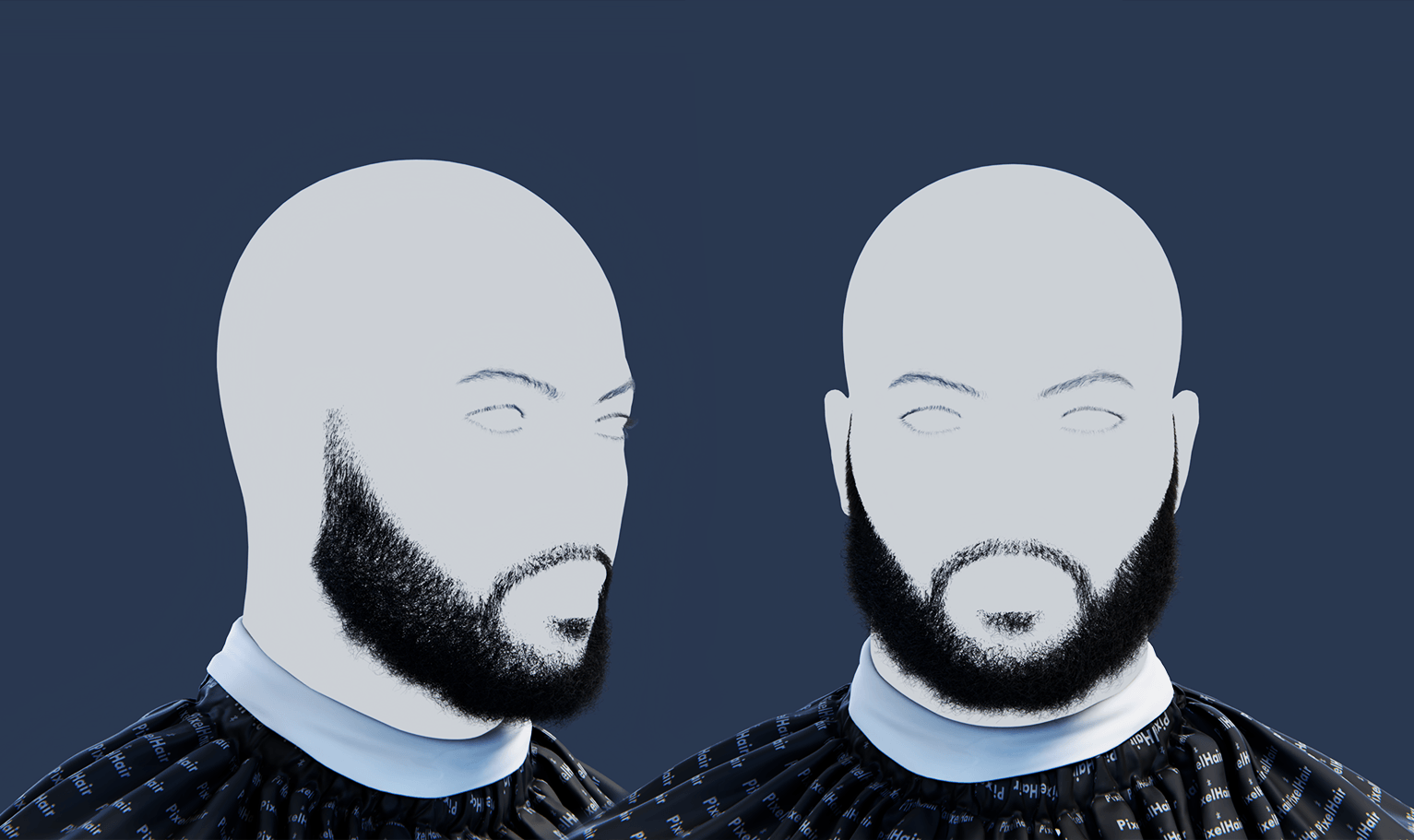 PixelHair ready-made full 3D beard in Blender using Blender hair particle system