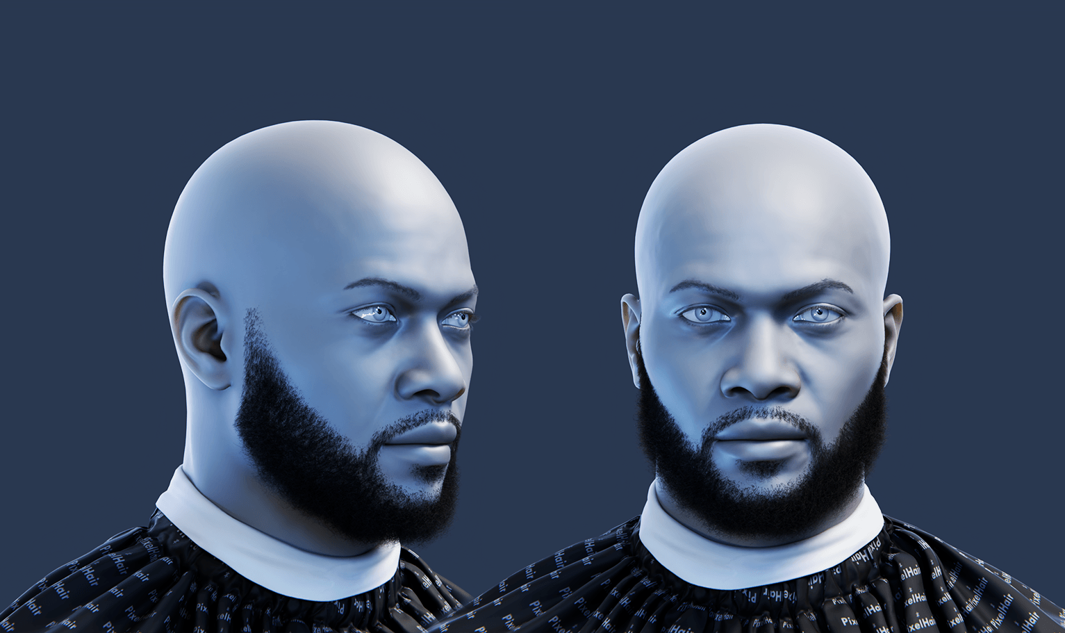 PixelHair ready-made full 3D beard in Blender using Blender hair particle system