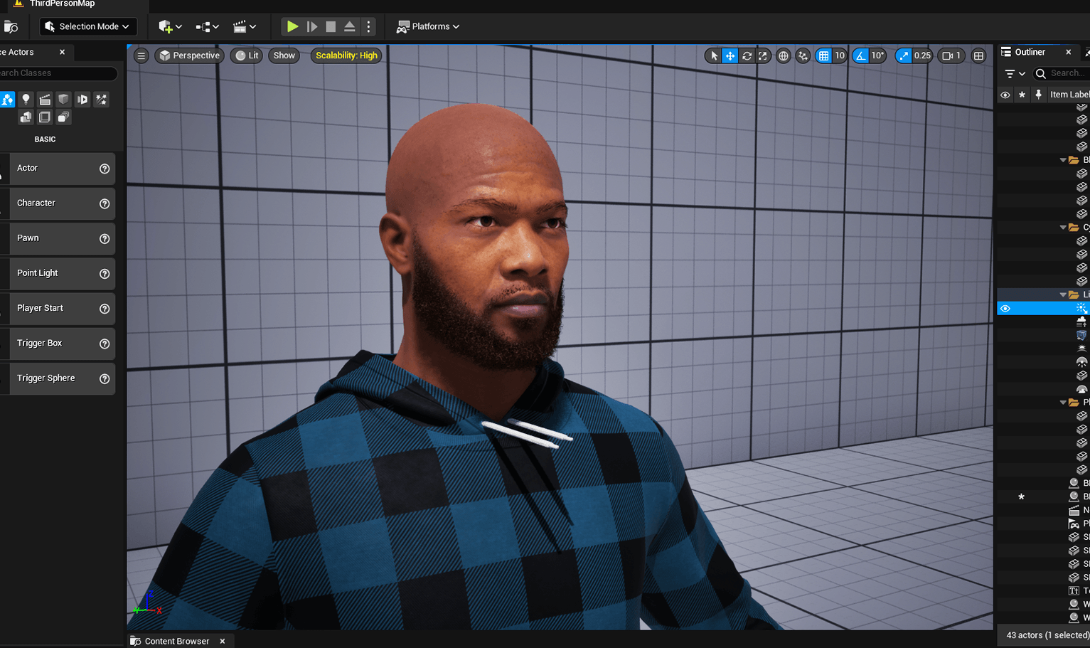 PixelHair ready-made full 3D beard on a metahuman in Unreal Engine 5 using Blender hair particle system