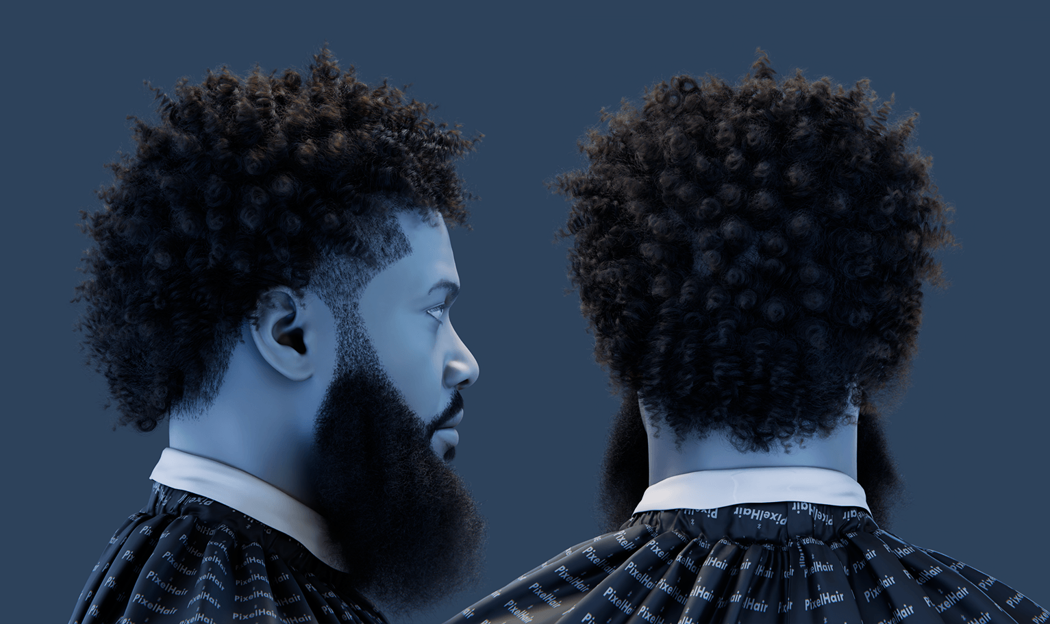 PixelHair pre-made Odel beckham jr Curly Afro Fade Taper in Blender using Blender hair particle system