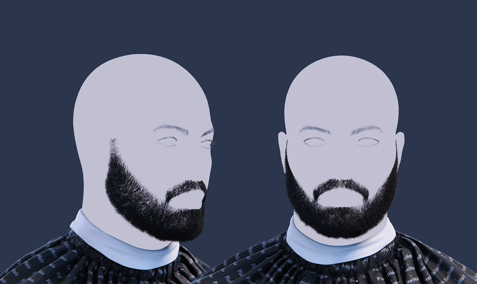 PixelHair ready-made Drake full 3D beard in Blender using Blender hair particle system