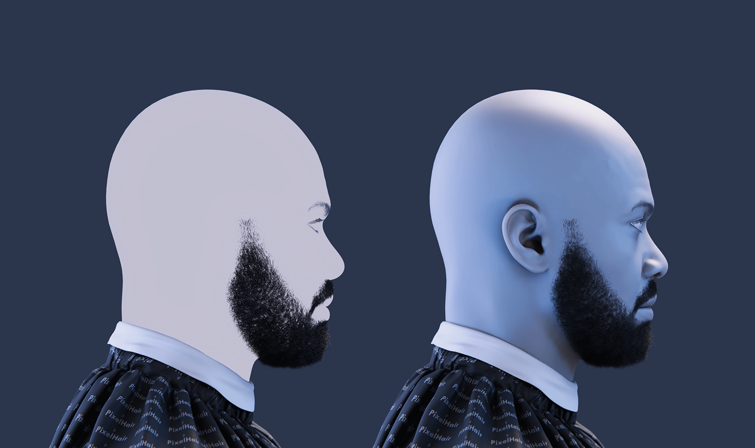 PixelHair ready-made Drake full 3D beard in Blender using Blender hair particle system