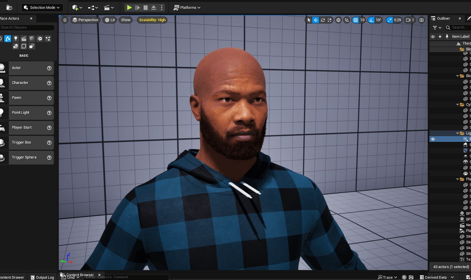 PixelHair ready-made Drake full 3D beard on a metahuman in Unreal Engine 5 using Blender hair particle system