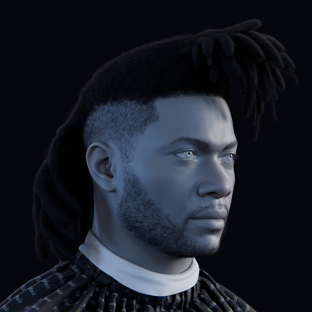 Pixelhair pre-made the weeknd dreads 3d hairstyle in blender using blender hair particle system