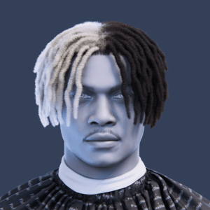 PixelHair pre-made Ken Carson Fade Taper in Blender using Blender hair particle system