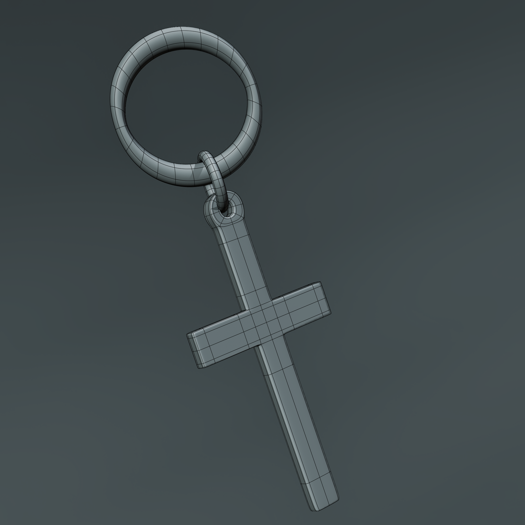 Metal cross earring 3D model for blender, Unreal Engine, Maya, 3ds Max, Cinema 4D, Houdini, Unity