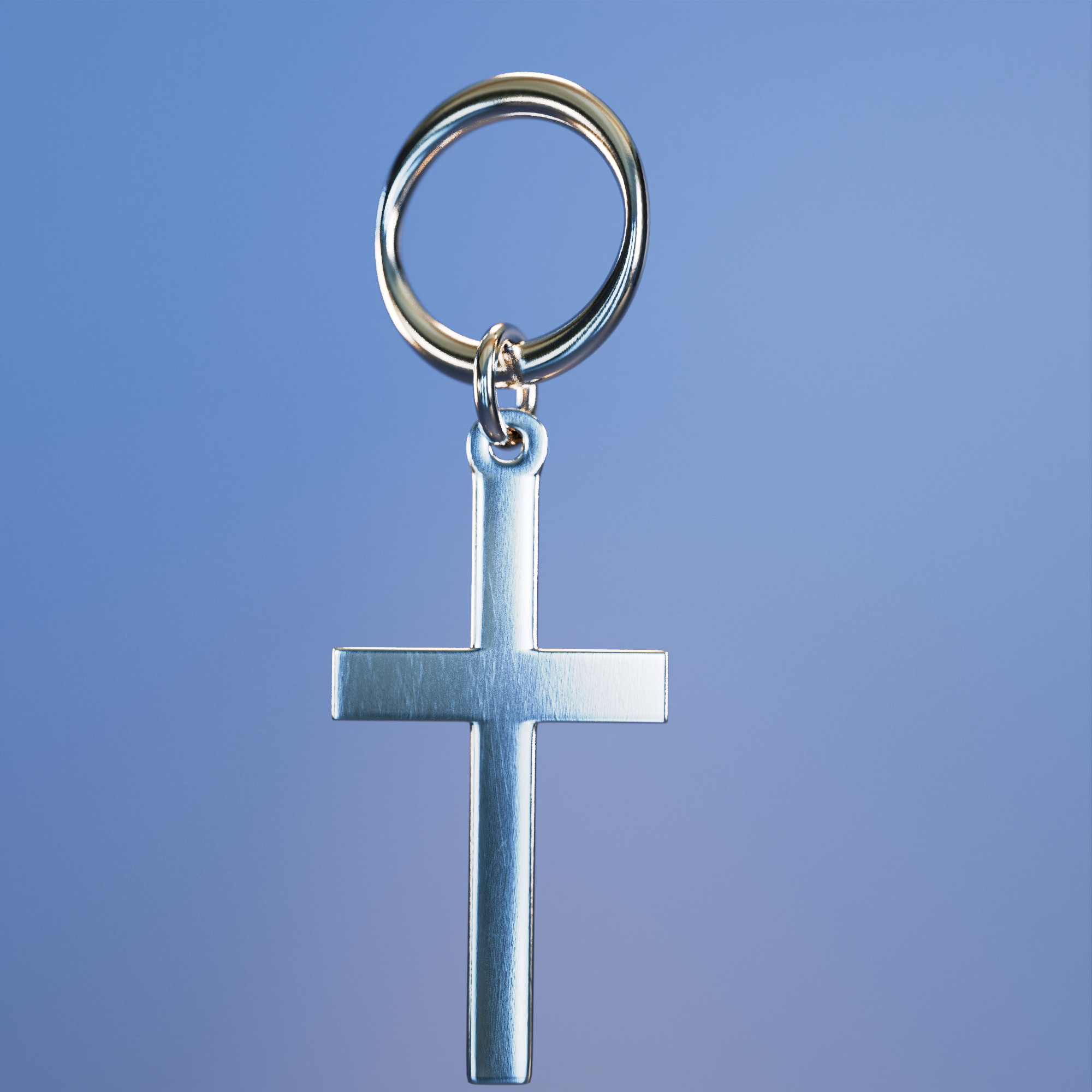 Metal cross earring 3D model for blender, Unreal Engine, Maya, 3ds Max, Cinema 4D, Houdini, Unity