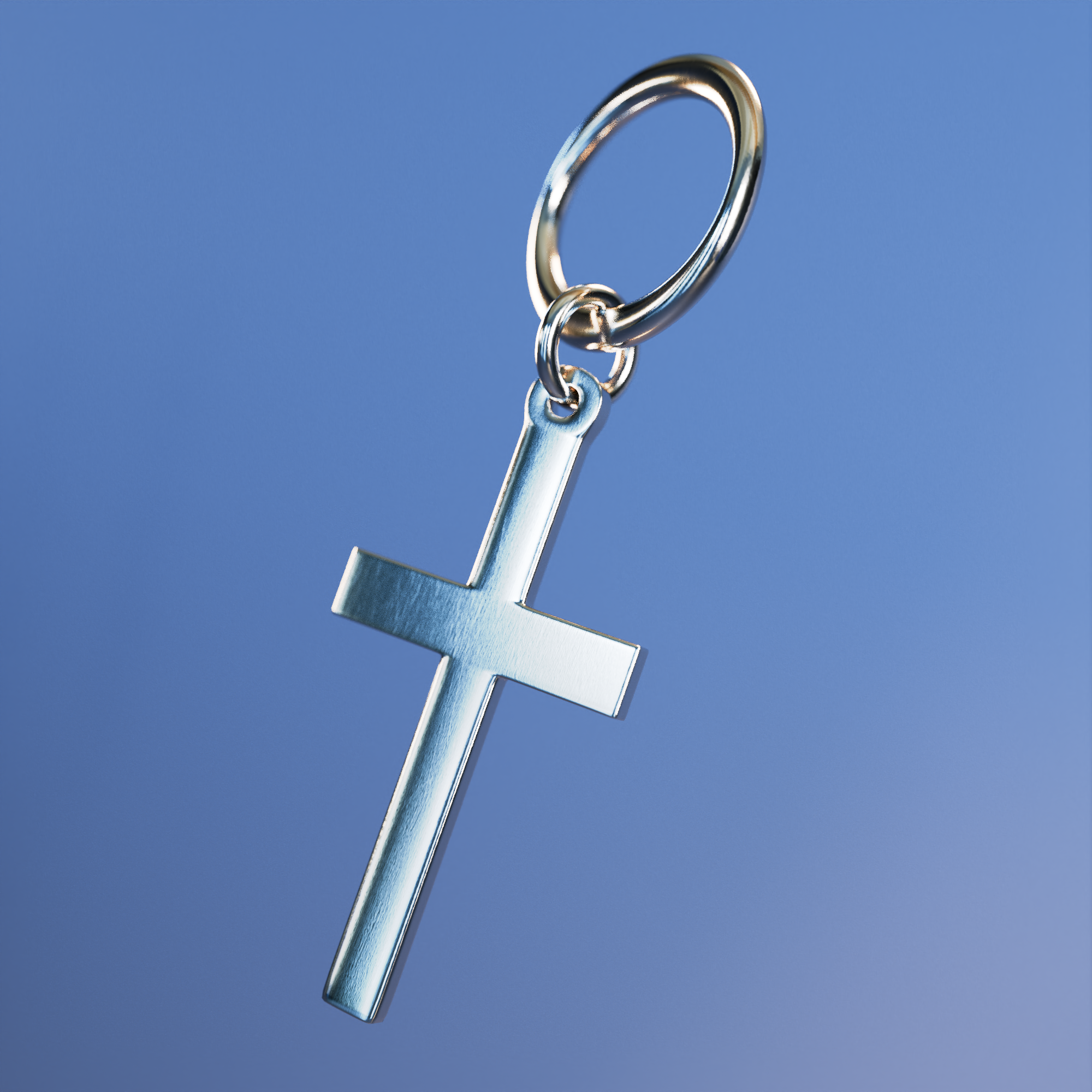 Metal cross earring 3D model for blender, Unreal Engine, Maya, 3ds Max, Cinema 4D, Houdini, Unity