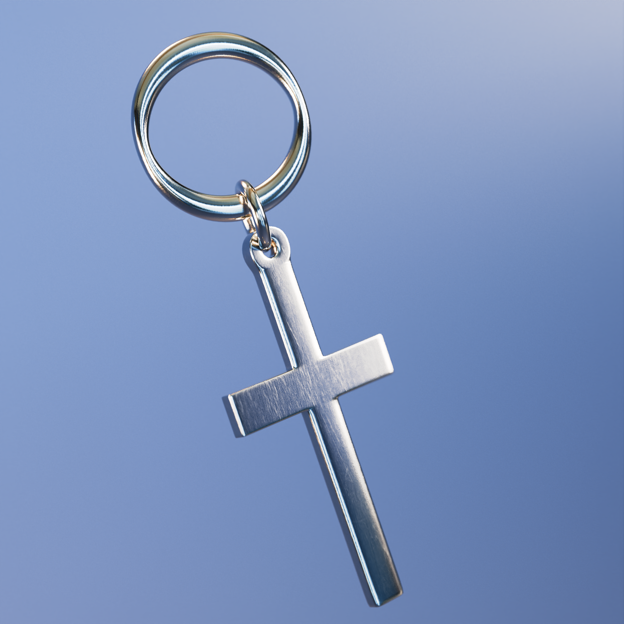 Metal cross earring 3D model for blender, Unreal Engine, Maya, 3ds Max, Cinema 4D, Houdini, Unity