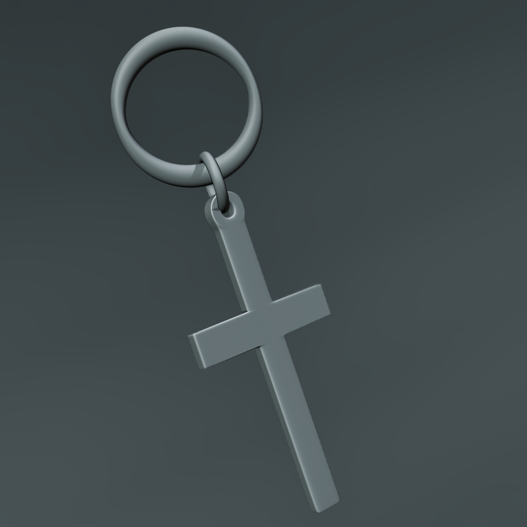 Metal cross earring 3D model for blender, Unreal Engine, Maya, 3ds Max, Cinema 4D, Houdini, Unity