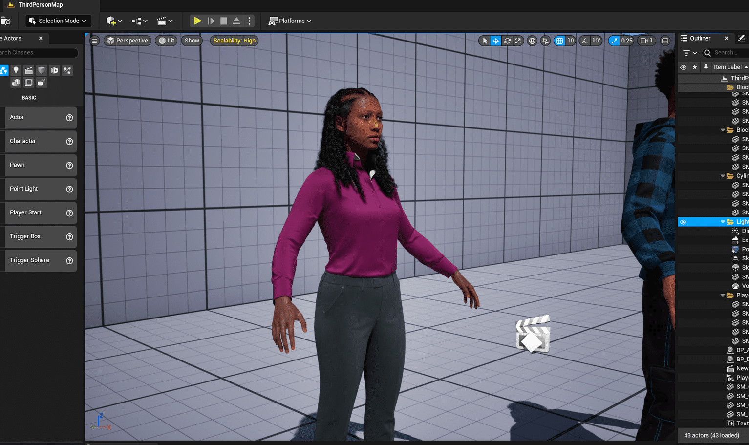 PixelHair pre-made female 3d character braided Curly Afro 3D hairstyle on a metahuman in Unreal Engine 5 using Blender hair particle system