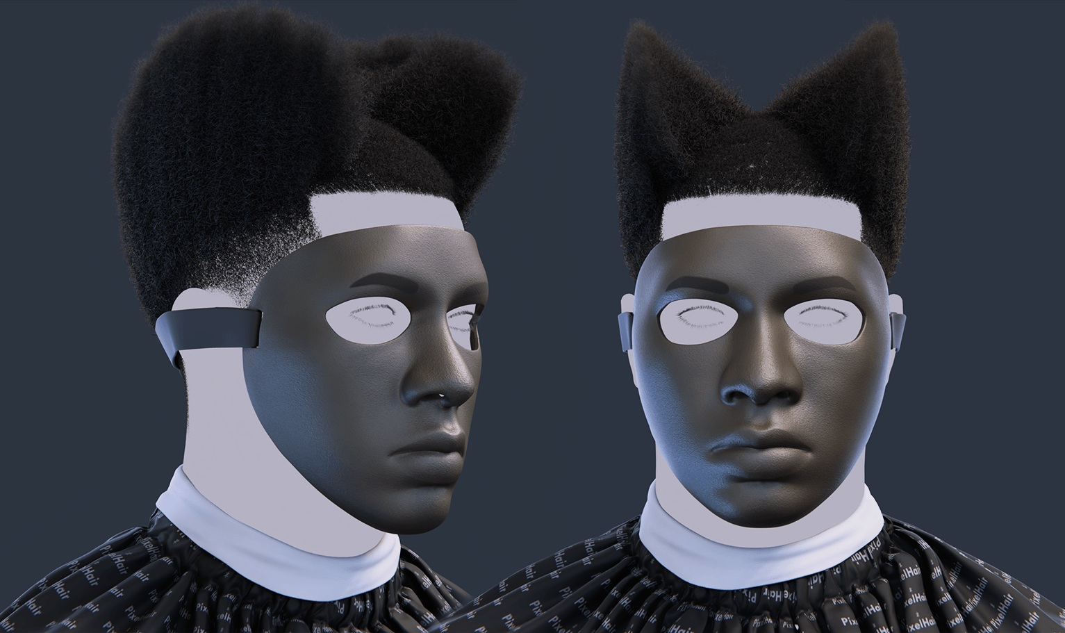 PixelHair pre-made Tyler the Creator Chromatopia Album 3d character Afro in Blender using Blender hair particle system