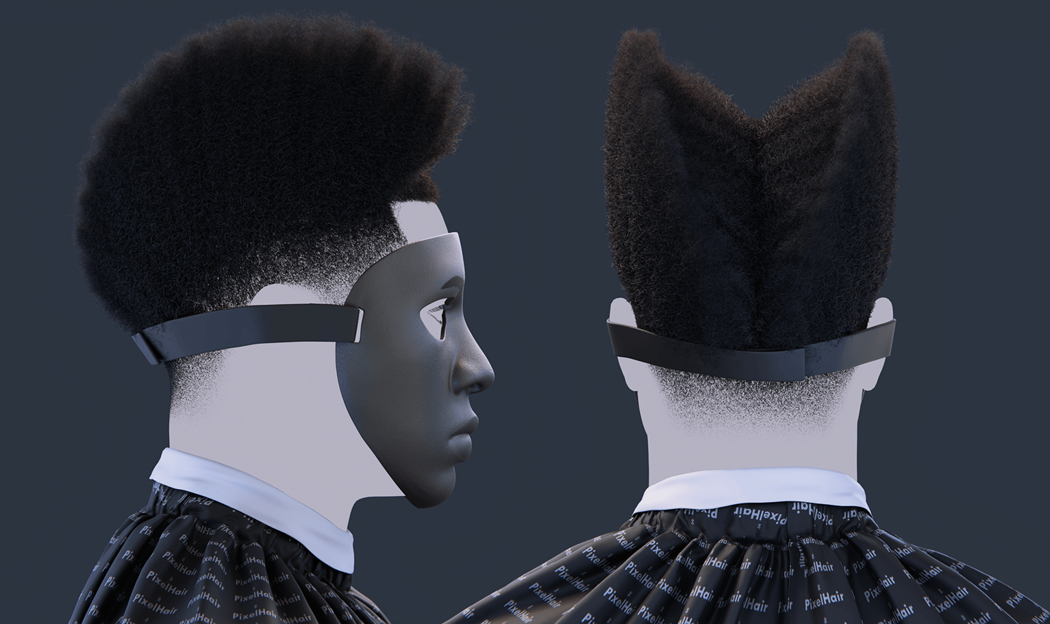 PixelHair pre-made Tyler the Creator Chromatopia Album 3d character Afro in Blender using Blender hair particle system