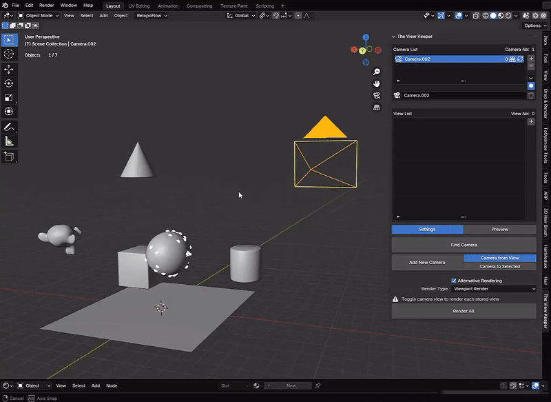 Blender camer add view table blender addon- the view keeper. Store multiple camera angles in blender