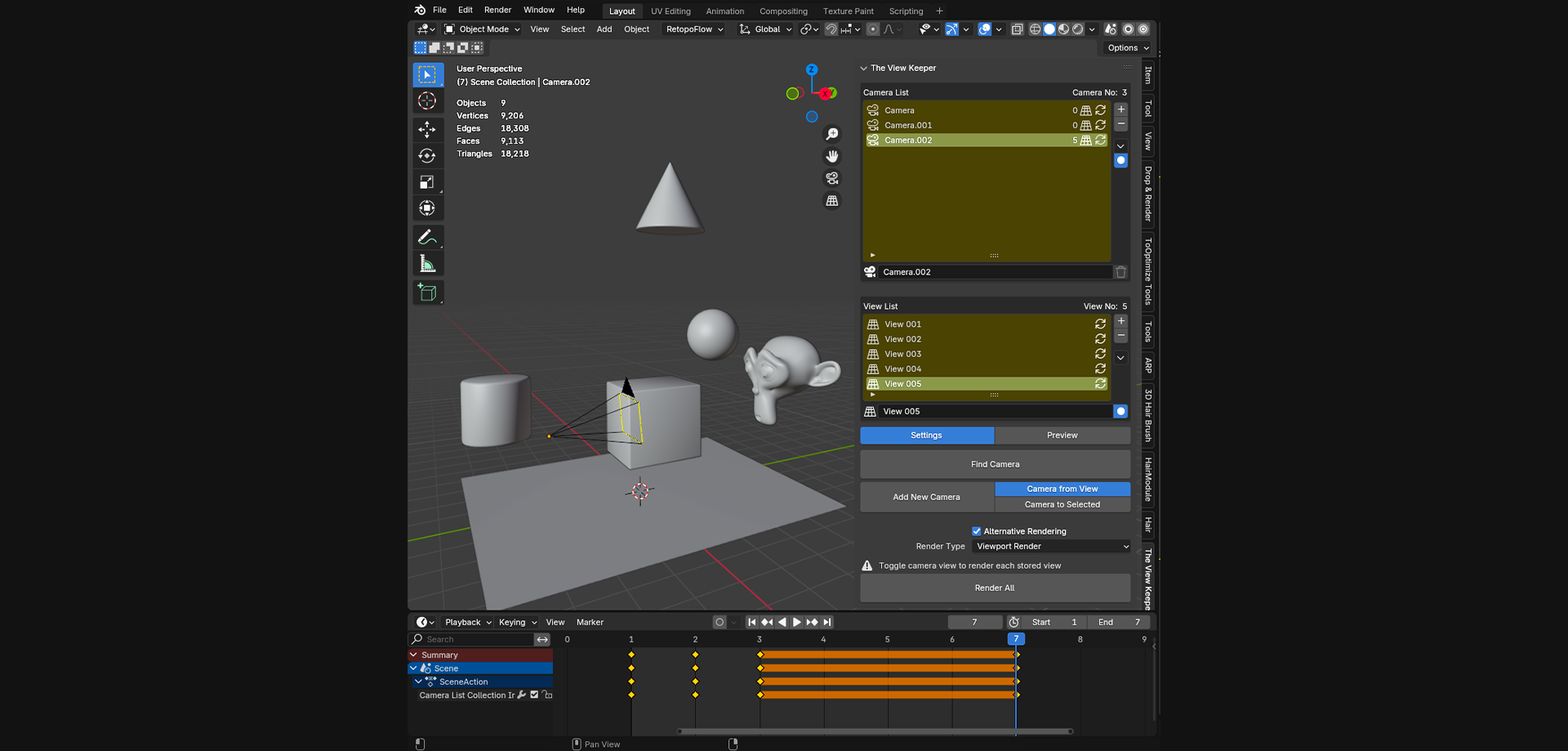 Blender multi render animation view record list view table blender addon- the view keeper. Store multiple camera angles in blender