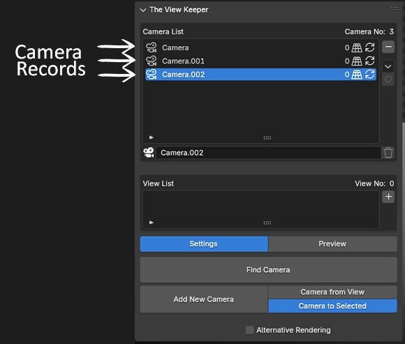 Blender camer records install blender addon- the view keeper. Store multiple camera angles in blender