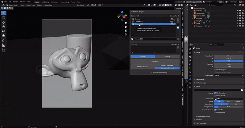 Blender camer records name install blender addon- the view keeper. Store multiple camera angles in blender