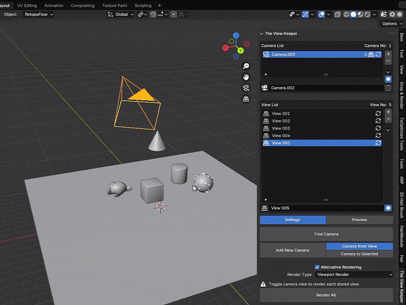 Blender rename view record list view table blender addon- the view keeper. Store multiple camera angles in blender