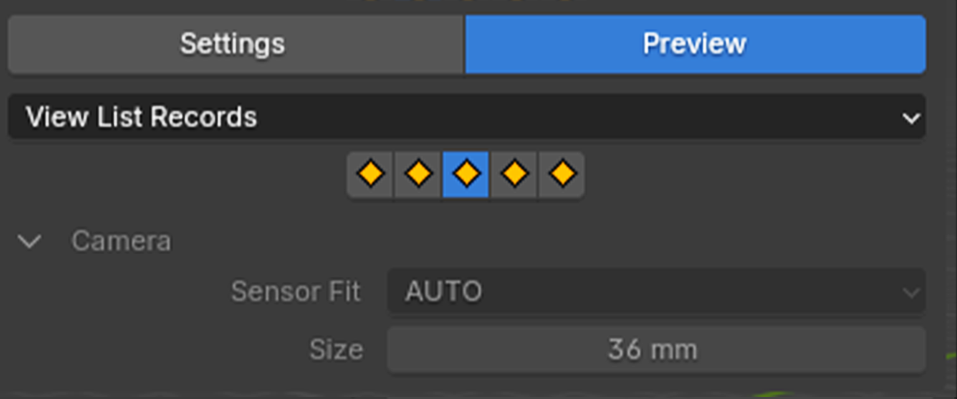 Blender sensor settings preview view records view record list view table blender addon- the view keeper. Store multiple camera angles in blender