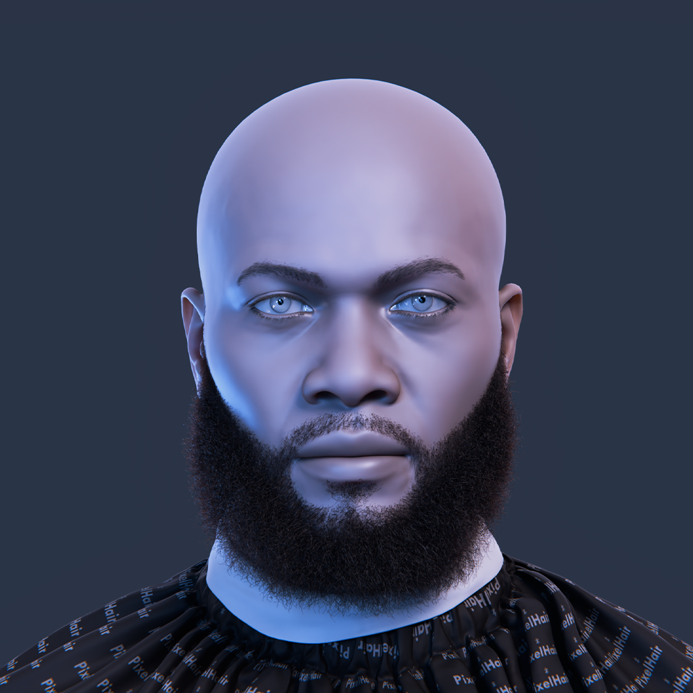 PixelHair Realistic 3d character full beard in Blender using Blender hair particle system