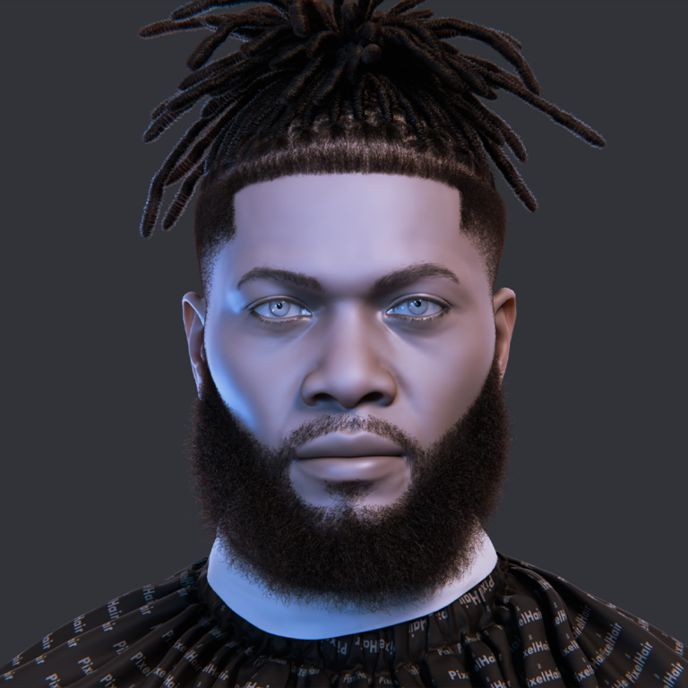 PixelHair Realistic 3d character dreads fade taper in Blender using Blender hair particle system