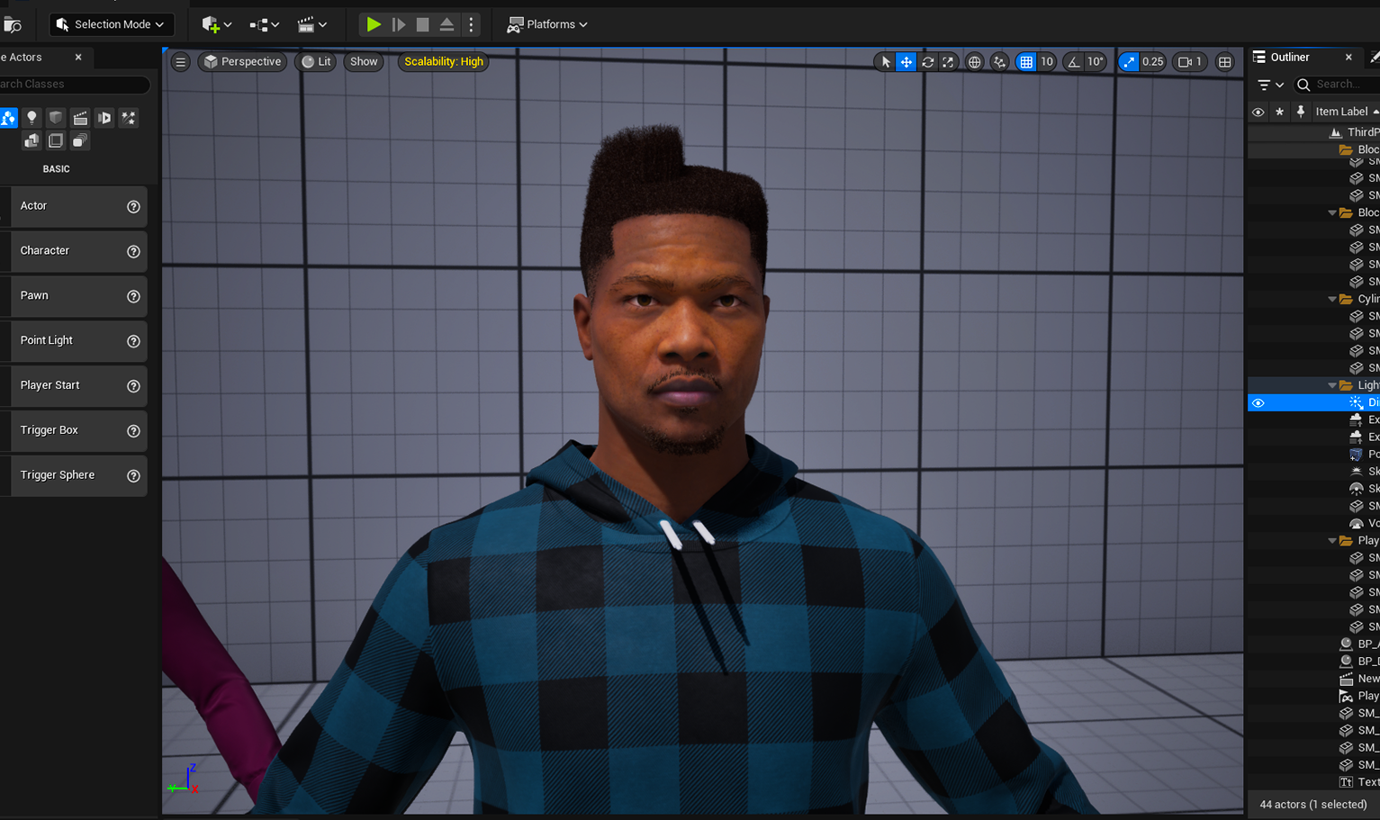 PixelHair Realistic Juice 2pac 3d character afro fade taper 4c hair on a metahuman in Unreal Engine 5 using Blender hair particle system