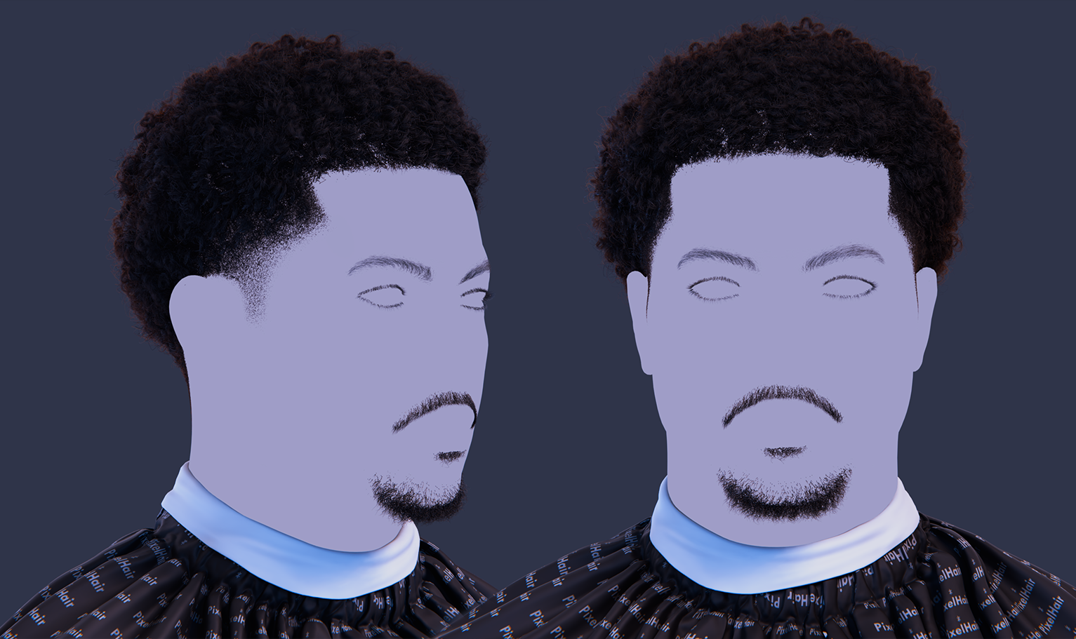 PixelHair Realistic 3d character afro fade taper 4c hair in Blender using Blender hair particle system